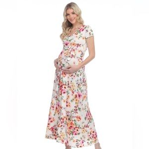 Floral Maternity Tie-Waist Dress